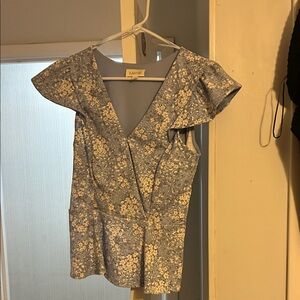 Meraki Light Blue Floral Blouse